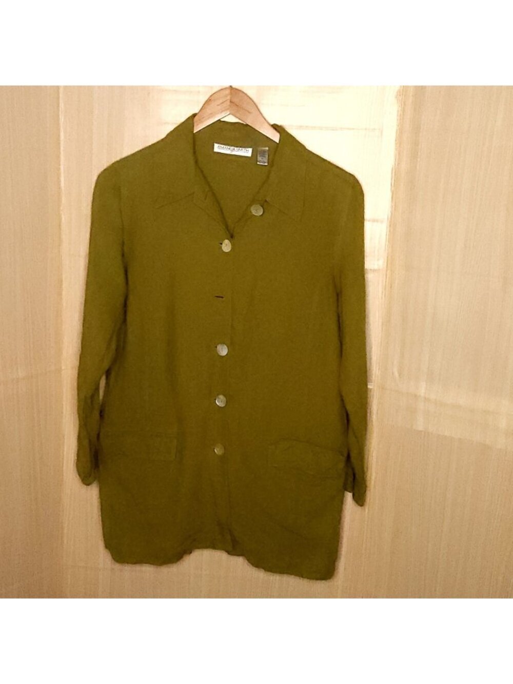 Amanda Smith Green Linen Blend Jacket 16